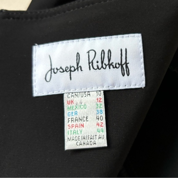 Joseph Ribkoff 🇨🇦 Sz 10 Classic Black Dress Career Professional Event Guest - Picture 6 of 12